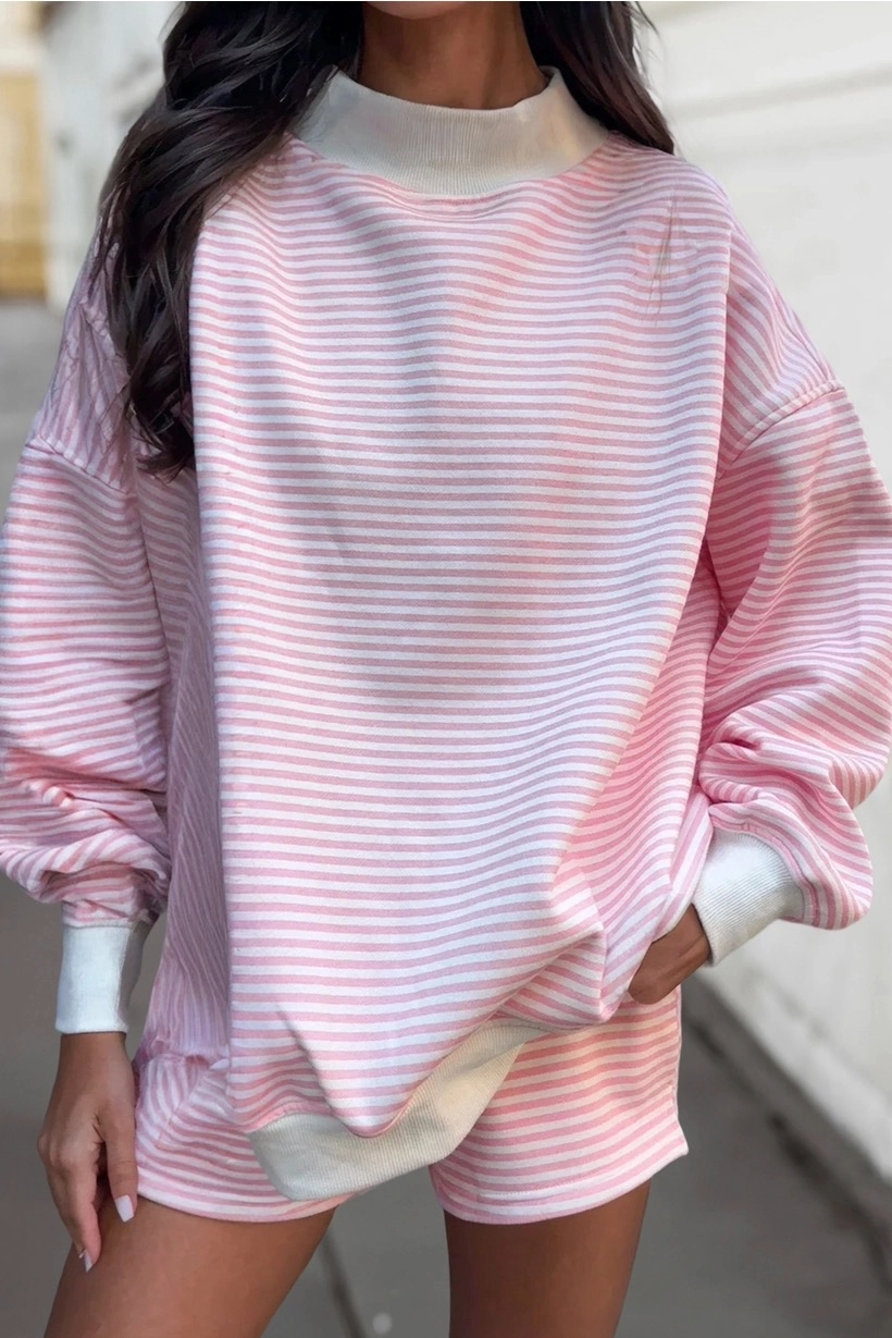 Parker Stripe Mock Neck Lounge Set