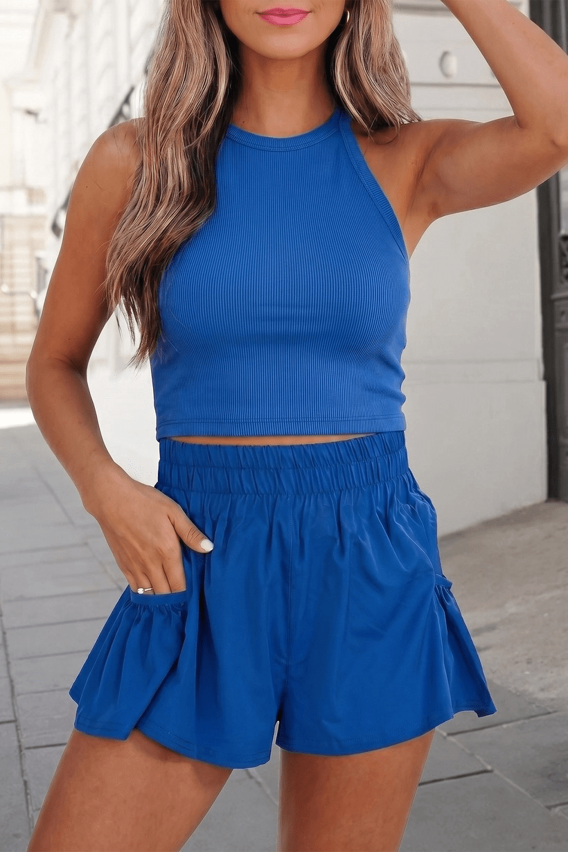 Bella Ribbed Active Tank & Shorts Set Matching Set from Lilah Grace Boutique