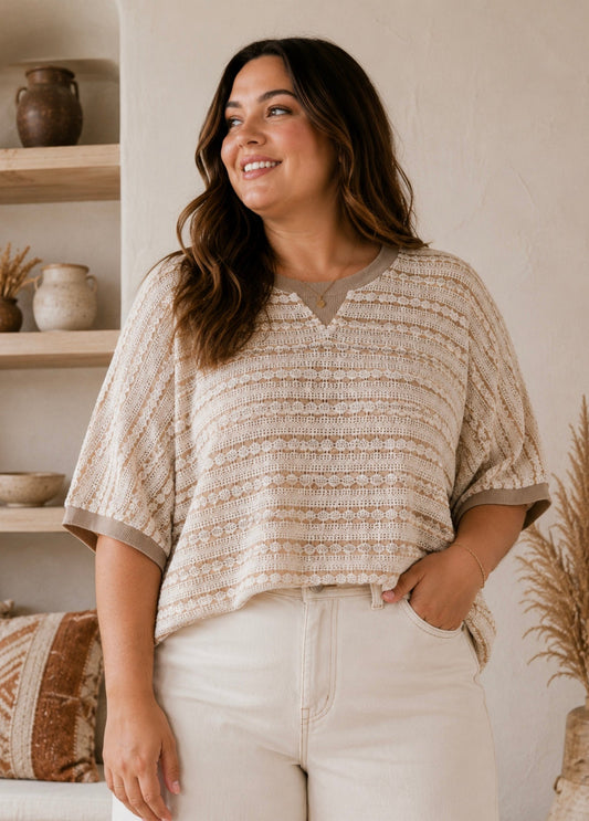 Camille Textured Knit Top Blouses from Lilah Grace Boutique