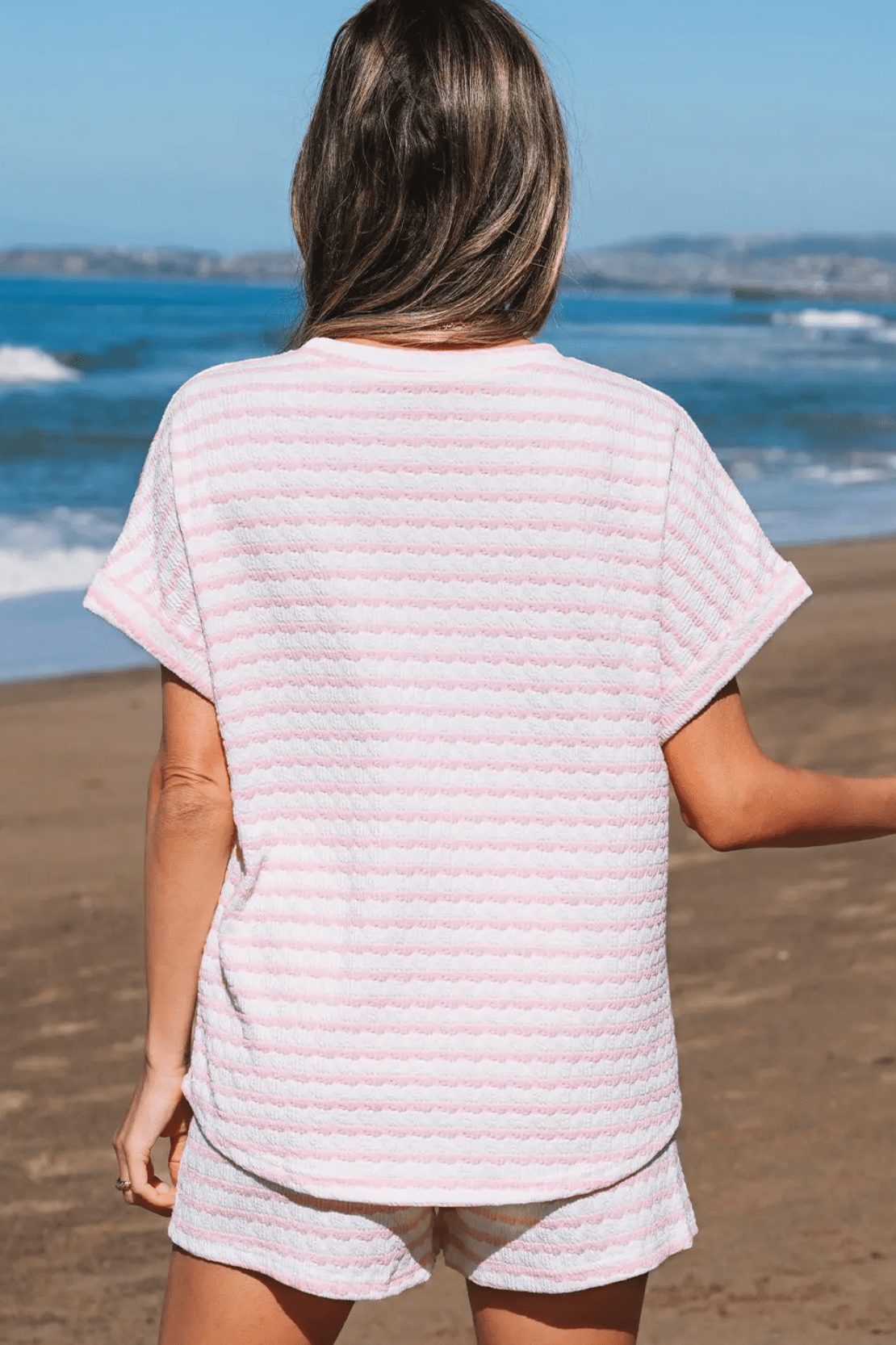 Carolina Stripe Lounge Set - Pink (PRE - ORDER) Matching Set from Lilah Grace Boutique