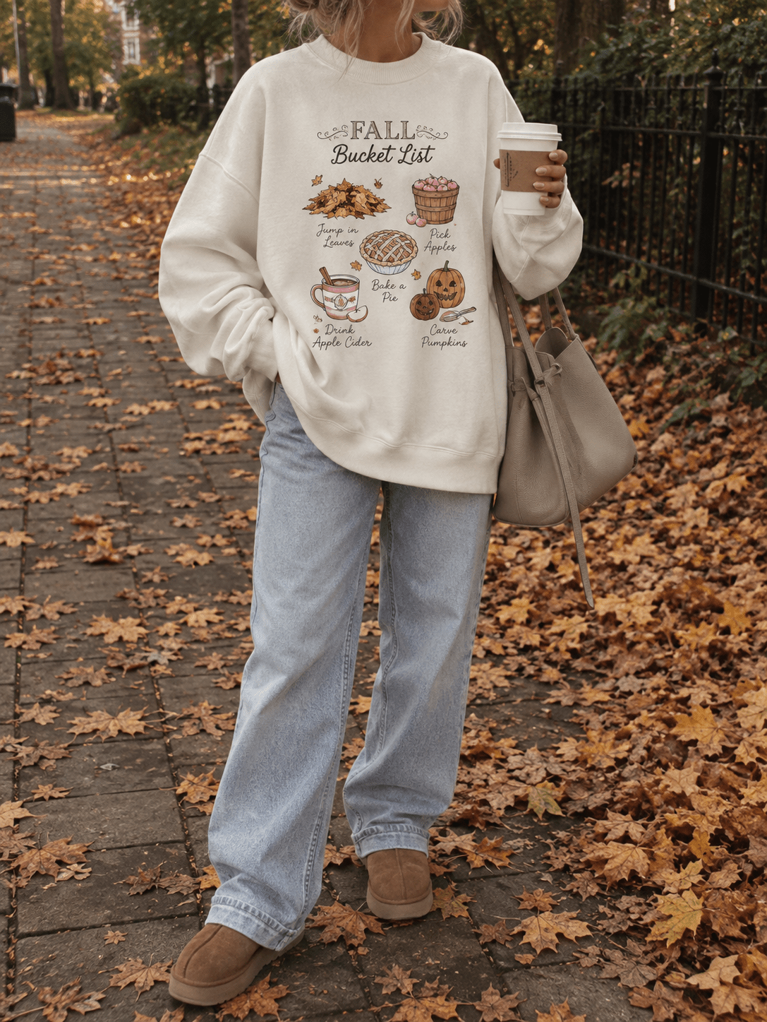 Fall Bucket List Crew Sweatshirt Sweatshirt from Lilah Grace Boutique