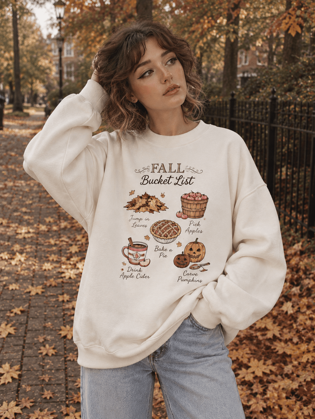 Fall Bucket List Crew Sweatshirt Sweatshirt from Lilah Grace Boutique