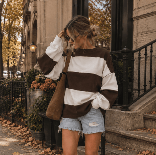 Gracie Long Sleeve Stripe Pullover Tops from Lilah Grace Boutique