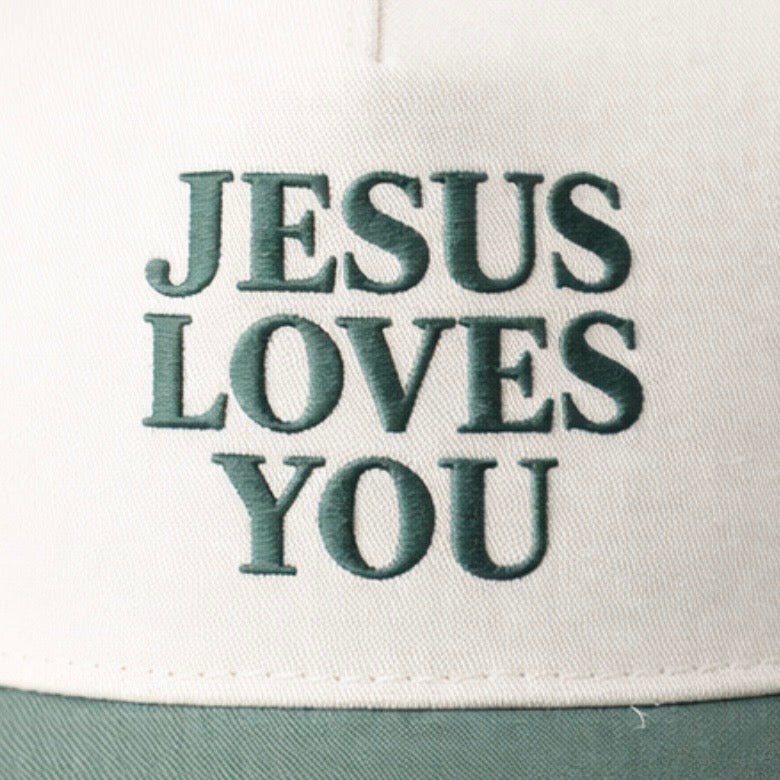 Jesus Loves You Two - Tone Hat | Embroidered Cotton Cap Hats from Lilah Grace Boutique