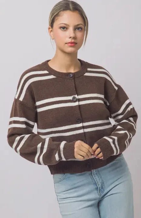 Mia Stripe Cardigan Tops from Lilah Grace Boutique
