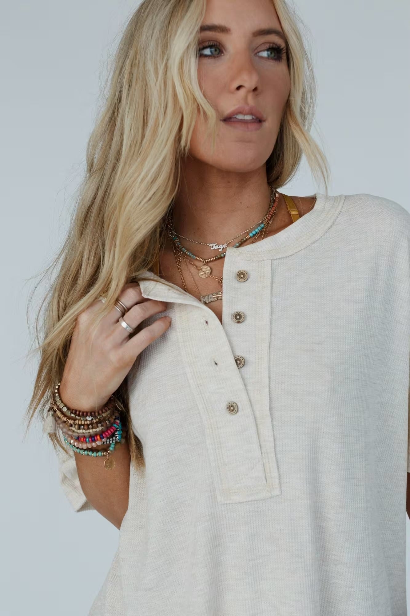 The Celeste Henley Top (Easy Everyday) Blouses from Lilah Grace Boutique