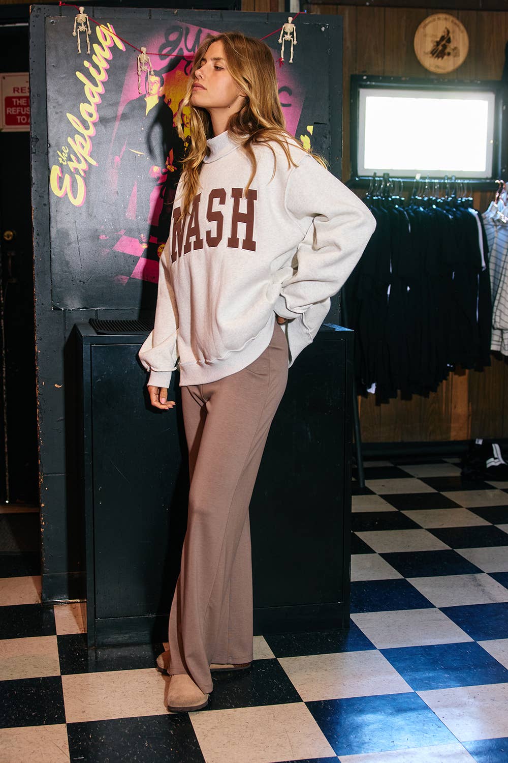 The Nash Embroidered Mockneck Sweatshirt Sweatshirt from Lilah Grace Boutique