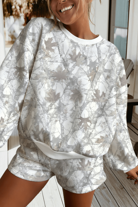 The Riley Camo Set | Pullover & Shorts Matching Set from Lilah Grace Boutique